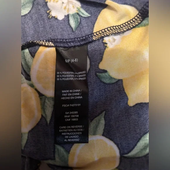 AVON Lemon Print Black Dress - Picture 8 of 10